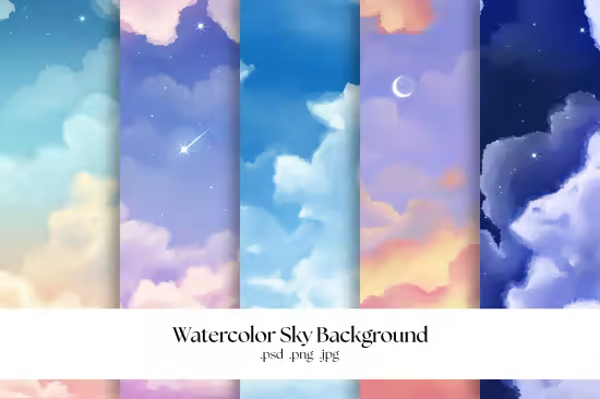 Watercolor Sky Background Collections - 9AS4JFA