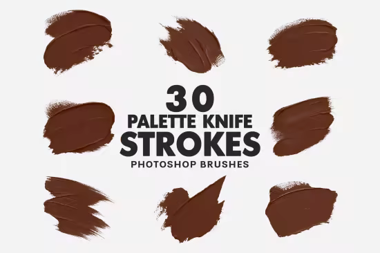30 Palette Knife Strokes Brushes - YY6MXYP