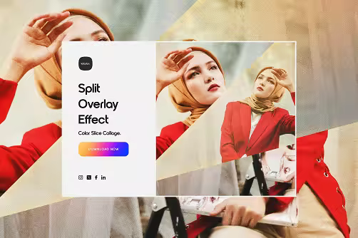 Split Overlay Effect - Color Slice Collage - N2D94VA