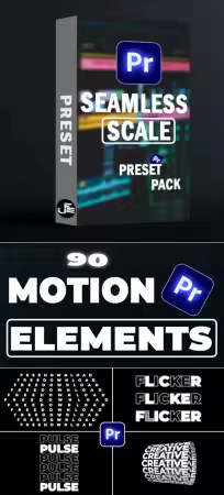 100+ Motion Elements (MOGRT) &amp; Seamless Scale Presets Pack for Premiere Pro