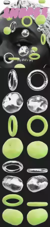 20 Metallic &amp; Green 3D Shapes Pack