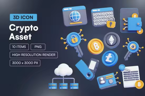 EE - Crypto Asset 3D Icon Set GL85TH9