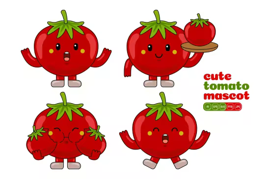 EE - Cute Tomato Mascot Cartoon Character HZTBF33