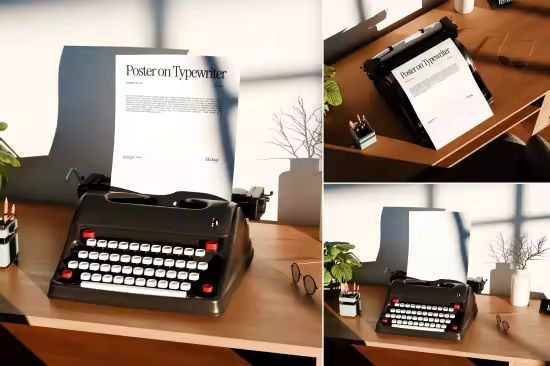 EE - Poster on Typewriter Mockup 2QP2DJD