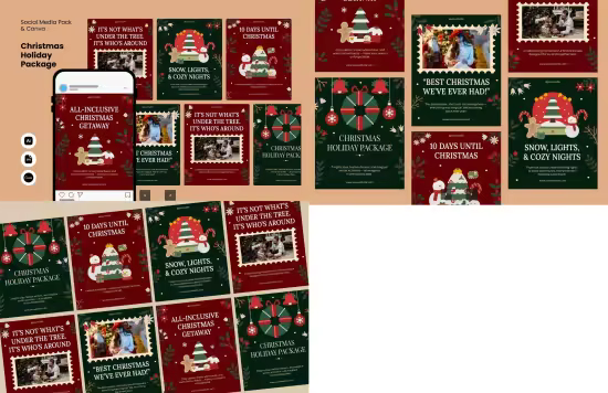 EE - Christmas Holiday Package - IG Post Pack &amp; Canva EXW9558