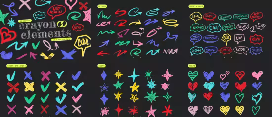 EE - Crayon Elements Vector Set 8H5EXR7