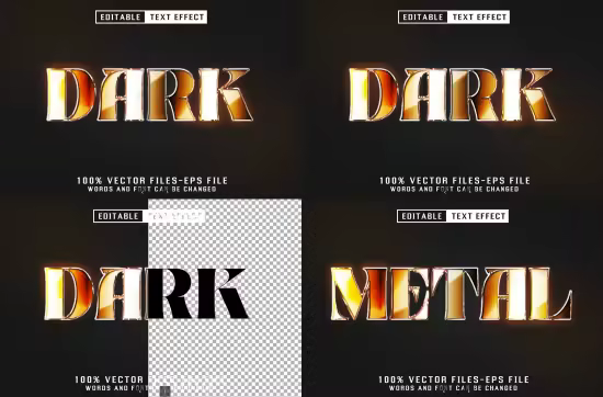 EE - Dark Metal Text - Editable Text Effect UBR7NQG