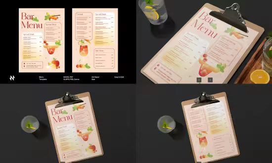 EE - Simple Modern Bar Menu QVVQECZ
