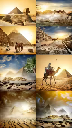 Pyramids in sand