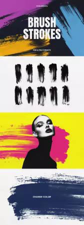 10 Brush Strokes Templates[PSD / PNG]