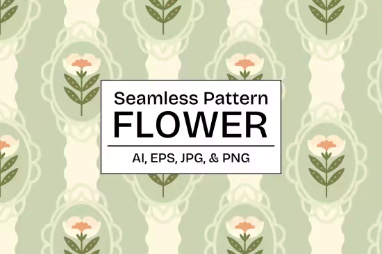 EE - Green Retro Flower Pattern GBG3CGL