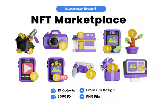 EE - NFT Marketplace 3D Icon NVC6BZA
