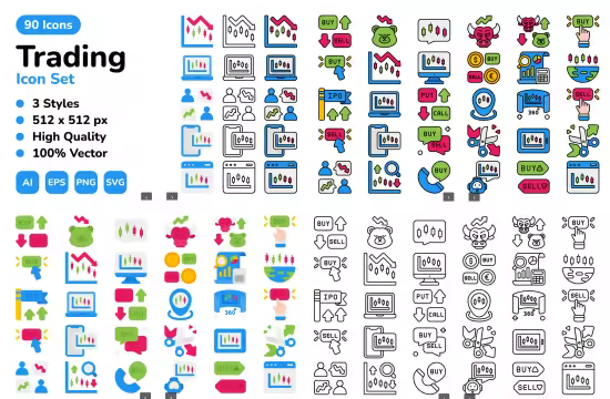 EE - Trading Icon Set UHQZ8L3