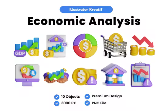 EE - Economic Analysis 3D Icon E6MREVF