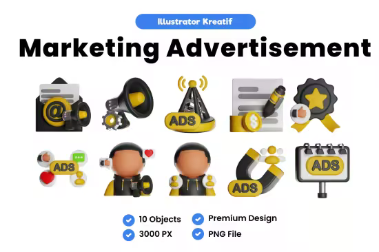 EE - Marketing Advertisement 3D Icon JBAW2F9