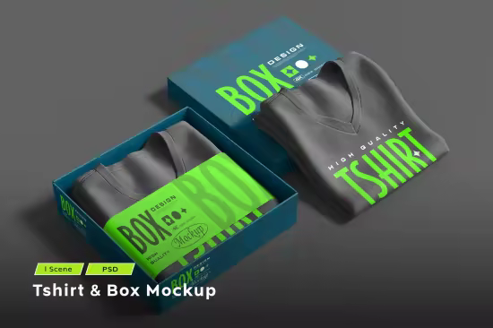 EE - T-Shirt in Box Mockup Scene E42BL37