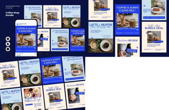 EE - Coffee Shop Bundle - IG Post Pack &amp; Canva G7KDJ9X