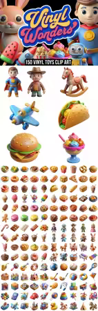 Vinyl Wonders - 150 Playful Vinyl Toys Clip Art