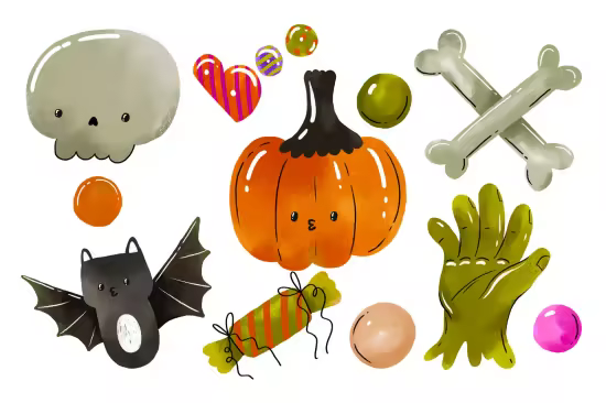 EE - Autumn Halloween Horror Illustration Set YEBBXZQ