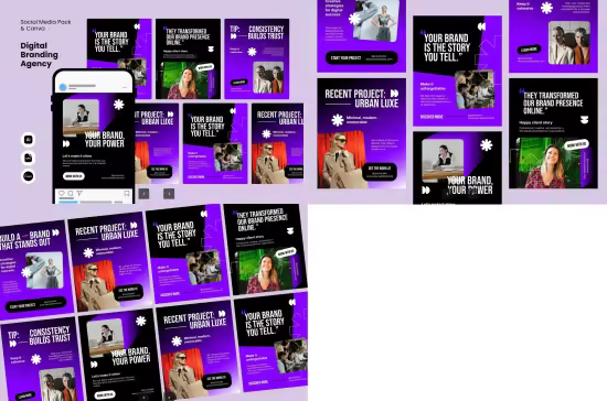 EE - Digital Branding Agency - IG Post Pack &amp; Canva WDWDJZP