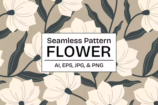 EE - Brown Simple Flat Flower Pattern L8RPKBA