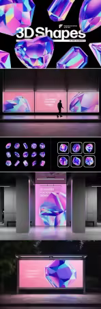 YouWorkforThem - Crystals Collection - 3D Objects Set Graphics