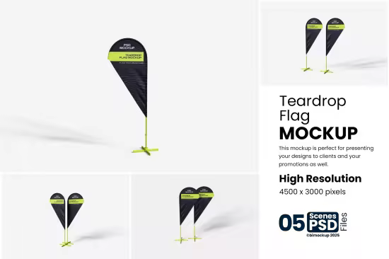 EE - Teardrop Flag Mockup T4TPX38