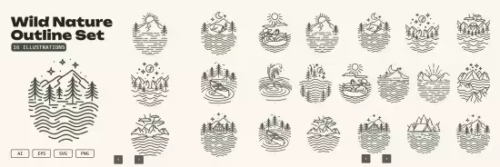 EE - Wild Nature Outline Set F48P7KE