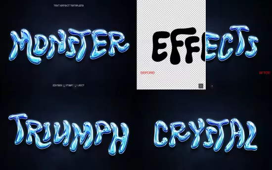 EE - Blue Glass Chrome Text Effect 5YQ8UNX