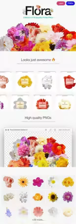 CreativeMarket - Flora - Flowers Png Bundle 0.1 280254897