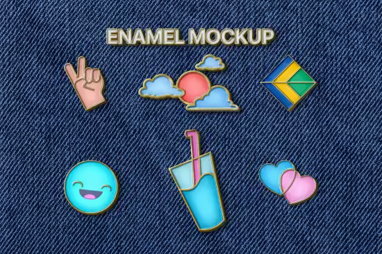 EE - Metallic Enamel Pin Mockup XPHRJ45