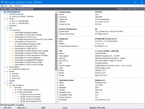 MiTeC System Information eXtra 16.0.0