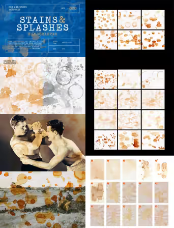 50+ Cofee Stains &amp; Splashes Overlays for Photoshop
