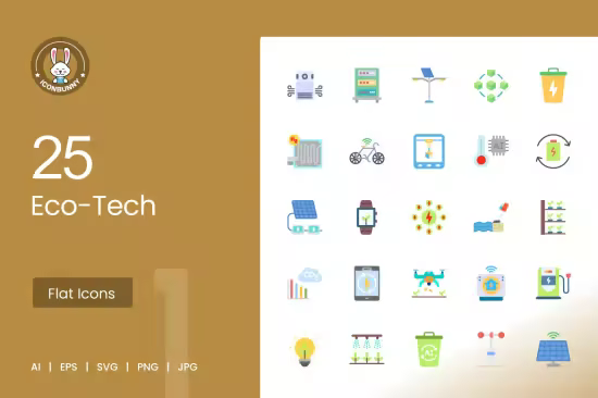 EE - 25 Eco-Tech Flat Multicolor Icons MX5GETX