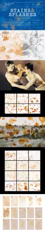 50+ Cofee Stains &amp; Splashes Overlays for Photoshop