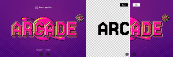 EE - Bright Neon Pixel Text Effect MLQQP4P