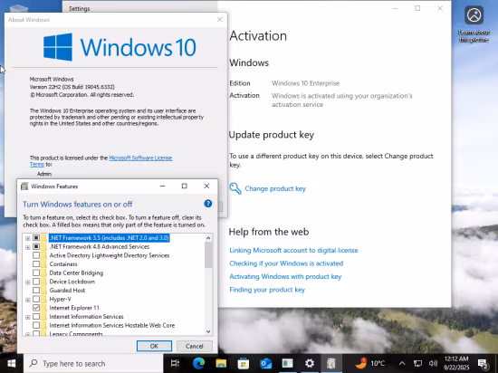 Windows 10 Enterprise 22H2 build 19045.6332 With Office 2024 Pro Plus Multilingual Preactivated September 2025