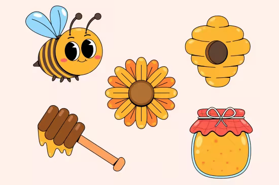 EE - Bee and Honey Asset Illustration KTP9RJF