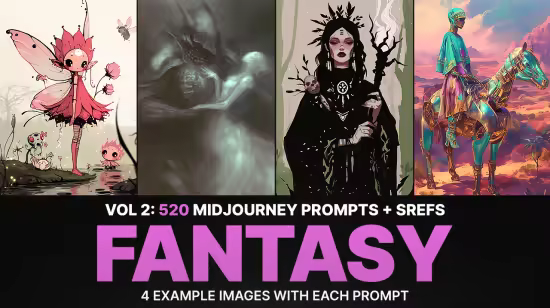 SS - 520 Midjourney Prompts &amp; Sref codes for Fantasy