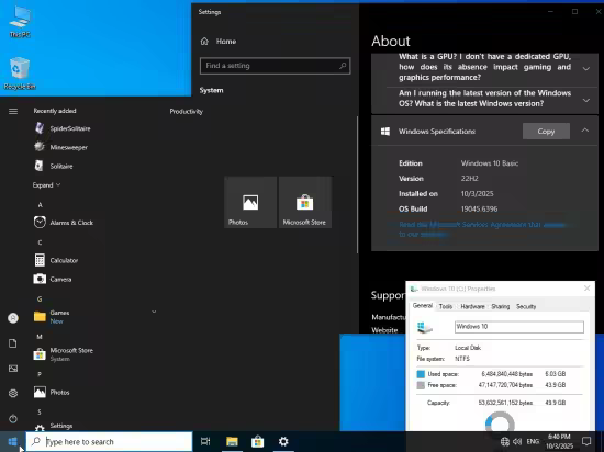 Windows 10 Basic 22H2 Build 19045.6396 x64 Preactivated AnkhTech