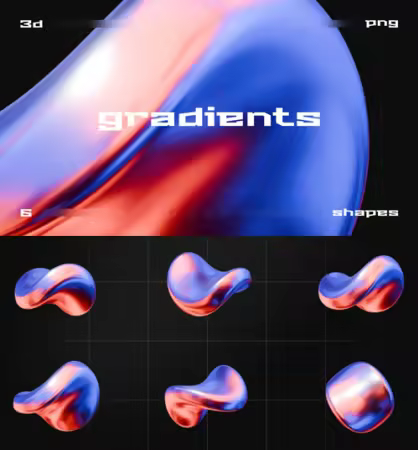 3d Gradient Shapes - 3D Assets