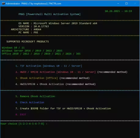 PMAS - PowerShell Multi Activation System 11.0