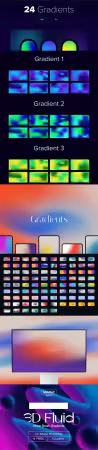 130+ Unique Gradients Collection[+3D Fluid PNG Pack]