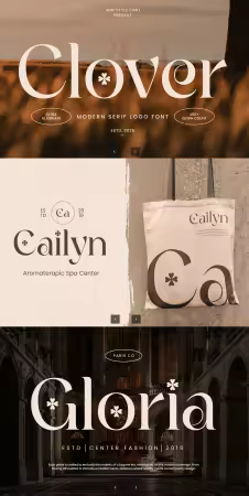 EE - Clover - Modern Serif Logo Font 2BARPDY