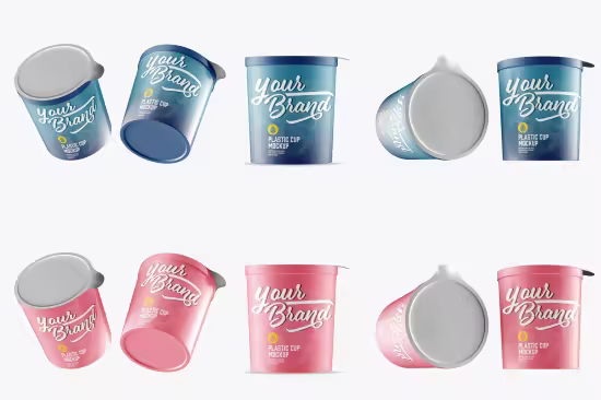 EE - Glossy Plastic Cup Mockup 9VJV4AZ