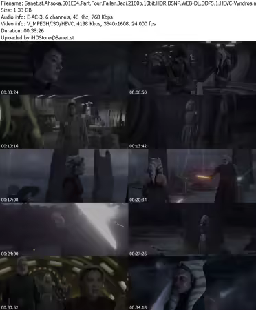 Ahsoka S01E04 Part Four Fallen Jedi 2160p 10bit HDR DSNP WEB-DL DDP5 1 HEVC-Vyndros