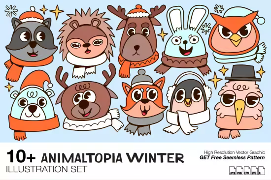 EE - Animaltopia Winter Illustration Set 9Z4J5KV