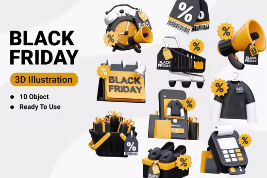EE - Black Friday 3D Icon Illustration V6VYMXN