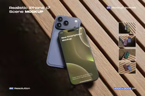EE - iPhone 17 Mockup — Realistic High Quality Scenes HCLWJLU