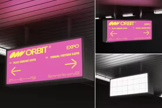 EE - Hanging Lightbox Sign Mockup BY877XL